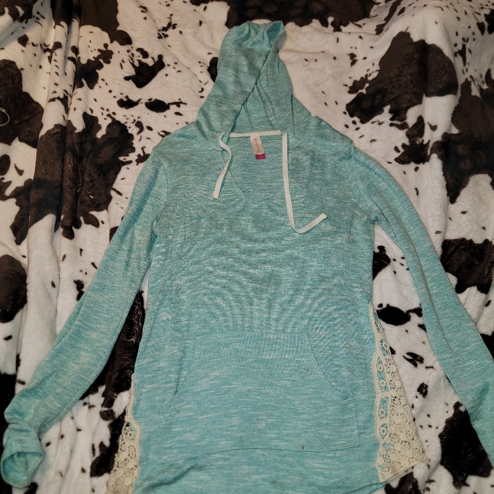 Turquoise thin hoodie